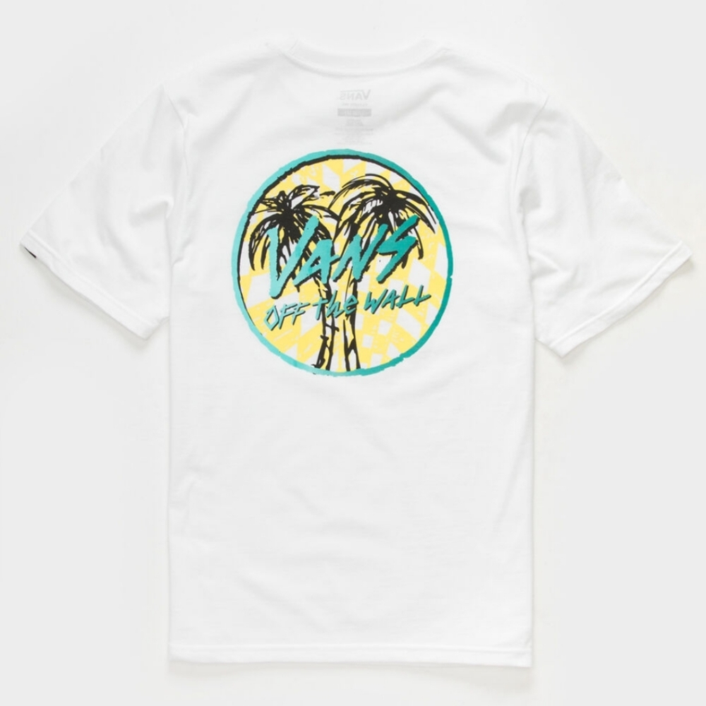 VANS Men's Sketched Palms Back Print White Size XL NWOT